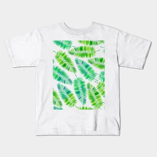 Watercolor palm leaves pattern Kids T-Shirt